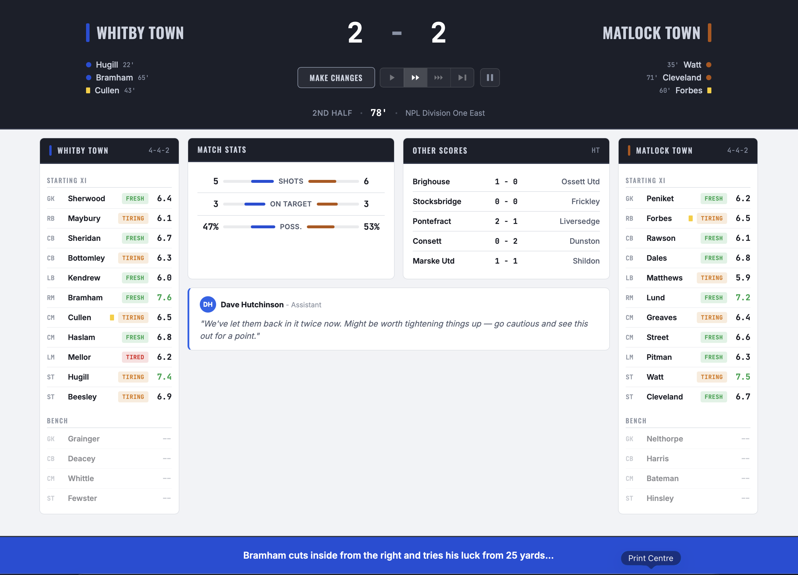 Matchday  - Whitby Town 2-2 Matlock Town