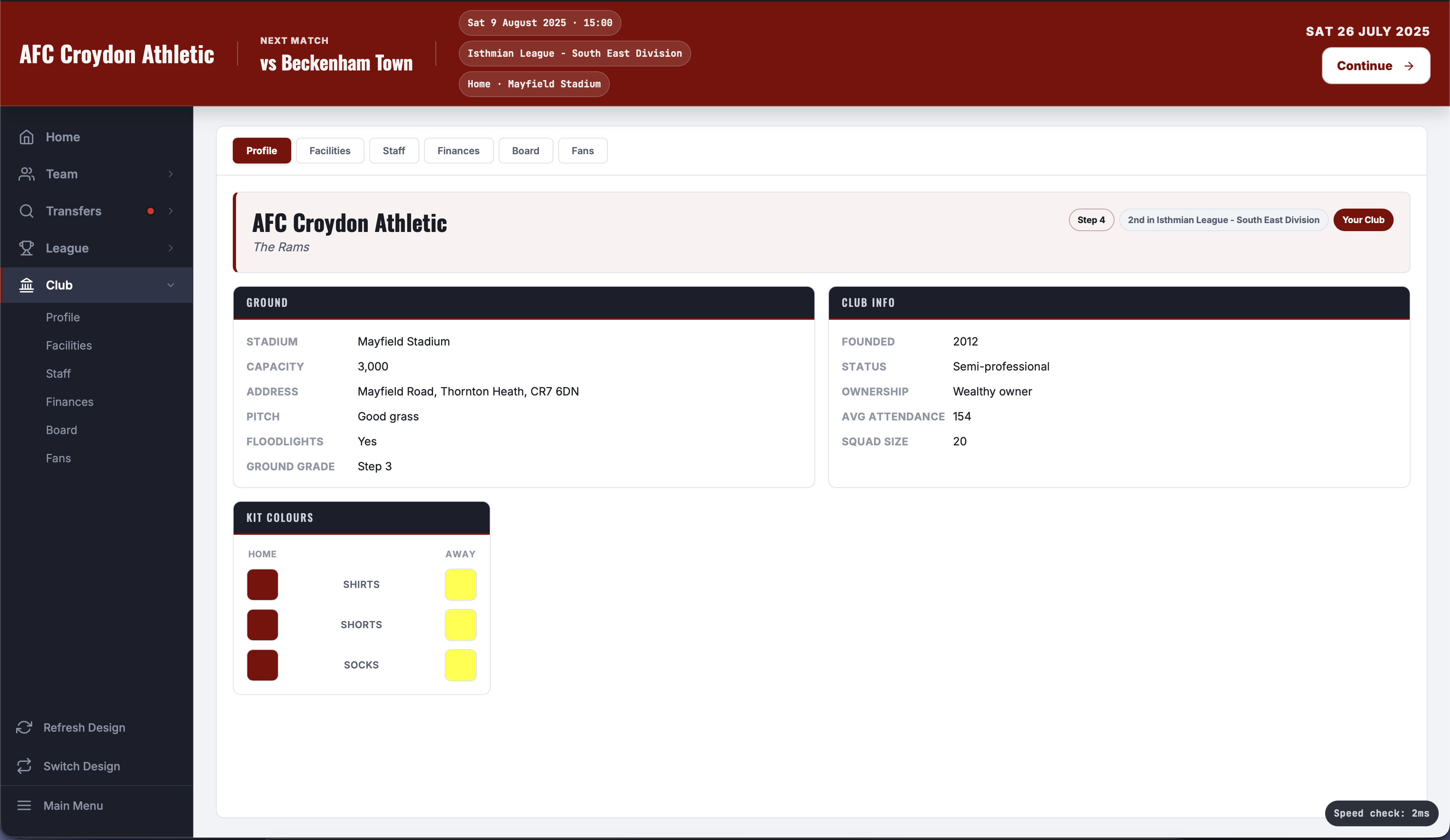 Club profile  - AFC Croydon Athletic